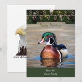 Wood Duck Drake Christmas Kaart (Voorkant / Achterkant)