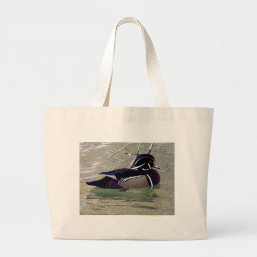 Wood Duck Drake Grote Tote Bag (Voorkant)