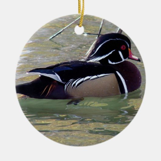 Wood Duck Drake Keramisch Ornament (Voorkant)
