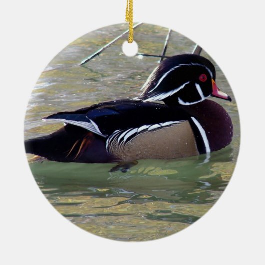 Wood Duck Drake Keramisch Ornament (Achterkant)