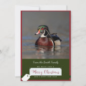 Wood Duck Drake op een kerst Kaart (Voorkant)