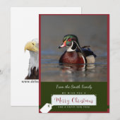 Wood Duck Drake op een kerst Kaart (Voorkant / Achterkant)