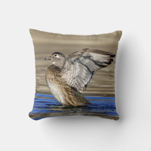 Wood Duck flapte haar vleugels Kussen