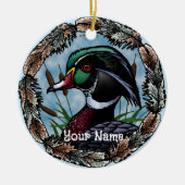 Wood Duck Head aangepaste naam ornament (Voorkant)