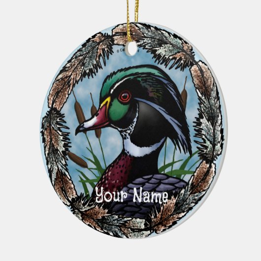 Wood Duck Head aangepaste naam ornament (Links)