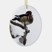 Wood Duck in Snow Keramisch Ornament (Rechts)