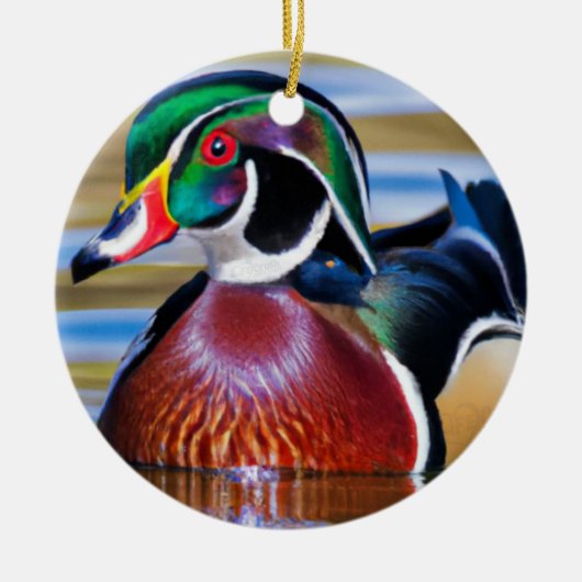 Wood Duck Ornament, Duck Hunting Keramisch Ornament (Voorkant)