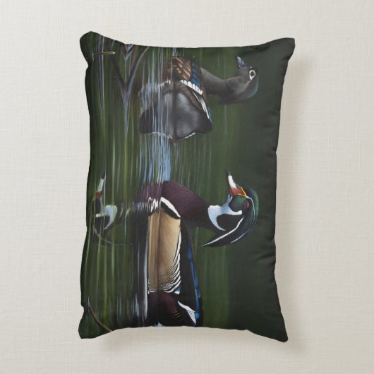 Wood Duck Pillow Accent Kussen (Achterkant (Verticaal))
