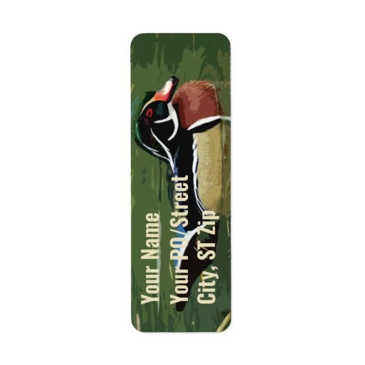 Wood Duck Return Address Labels (Voorkant)