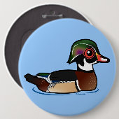 Wood Duck Ronde Button 6,0 Cm (Voorkant /achterkant)