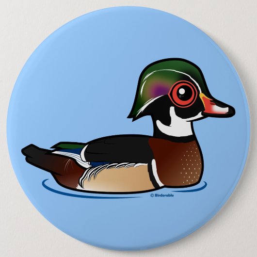 Wood Duck Ronde Button 6,0 Cm (Voorkant)