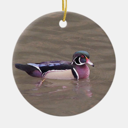 Wood Duck-sierplant Keramisch Ornament (Voorkant)