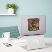 Wood Duck Sticker (Laptop op bureau)