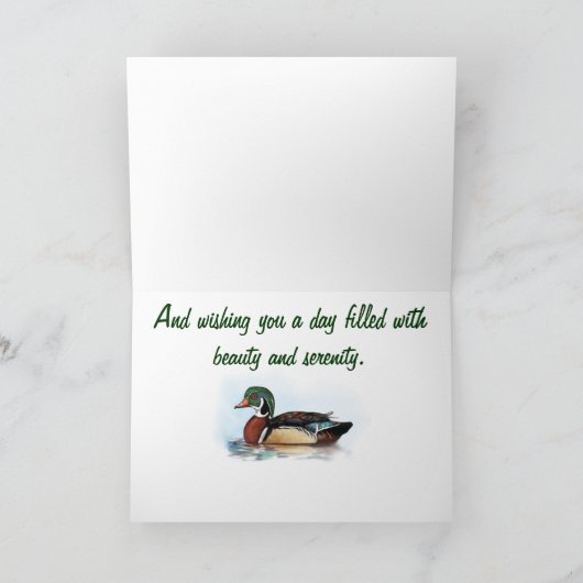 Wood Duck Verjaardag Kaart (Binnen)