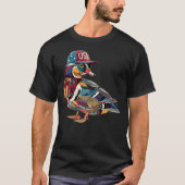 Wood Duck With USA Hat T-shirt (Voorkant)