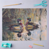 Wood Ducks on the Pond Artwork Decoupage Tissuepapier (Craft)