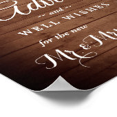 Wood en Blush Rozen Advice and Well Wish Sign Poster (Hoek)