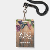 Wood en Logo van wijnstokken Badge (Voorzijde met lanyard)