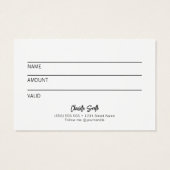 Wood- en String Lights Holiday Cadeaucertificaat Visitekaartje (Achterkant)