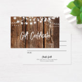 Wood- en String Lights Holiday Cadeaucertificaat Visitekaartje (Bureau)