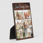Wood Father's Day Best Daddy Ever 6 Photo Collage Fotoplaat (Zijkant)