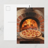 Wood-Fired Pepperoni Pizza Rustic Italian  Briefkaart (Voorkant / Achterkant)