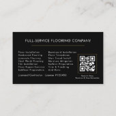 Wood Flooring Contractor Photo QR Code Visitekaartje (Achterkant)