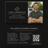 Wood Flooring Contractor Photo QR Code Visitekaartje