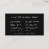 Wood Flooring Contractor Photo  Visitekaartje (Achterkant)