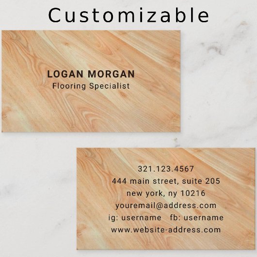 Wood Flooring Services Modern Professional Visitekaartje
