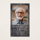 Wood Foto Funeral Memorial Prayer Card Visitekaartje (Voorkant)