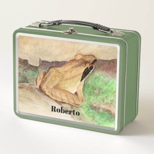 Wood Frog Waterverf Metalen Lunchbox (Voorkant)