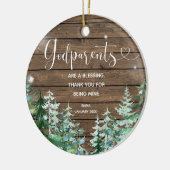 Wood Gepersonaliseerde godouders kerstversiering Keramisch Ornament (Links)