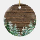 Wood Gepersonaliseerde godouders kerstversiering Keramisch Ornament (Achterkant)