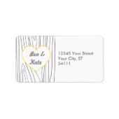 Wood Grain Adresetiketten - geel en grijs Etiket (Voorkant)