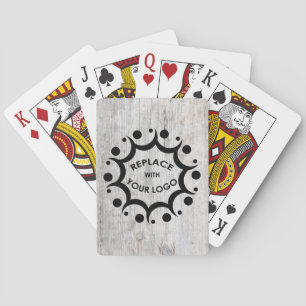 Wood Grain Afbeelding Branded met Uw Corporate Log Pokerkaarten