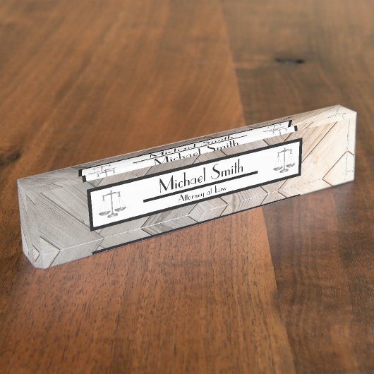 Wood Grain Attorney bij Law Naambordje (Zijkant)