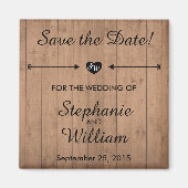 Wood Grain Bewaar de datummagneet. Hart en Pijlen. Magneet (Voorkant)