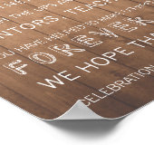 Wood Grain bruiloft bedankt dat je een ritueel tek Poster (Hoek)