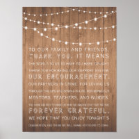 Wood Grain bruiloft bedankt dat je een ritueel tek
