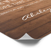 Wood Grain bruiloft bedankt dat je een ritueel tek Poster (Hoek)