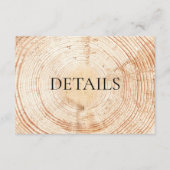 Wood Grain Details Rustieke Bruiloft QR code Sjabl Informatiekaartje (Voorkant)