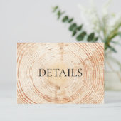 Wood Grain Details Rustieke Bruiloft QR code Sjabl Informatiekaartje (Staand voorkant)