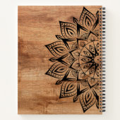 Wood Grain Gepersonaliseerde Mandala Spiraal Notit Notitieboek (Achterkant)