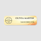 Wood-grain Gold-2 Magnetic Name Badge (Voorkant)