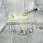Wood-grain Gold-3 Magnetic Name Badge (In situ)