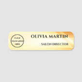 Wood-grain Gold-3 Magnetic Name Badge (Voorkant)