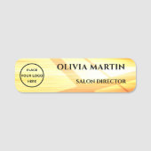 Wood-grain Gold-4 Magnetic Name Badge (Voorkant)