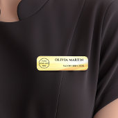 Wood-grain Gold Magnetic Name Badge