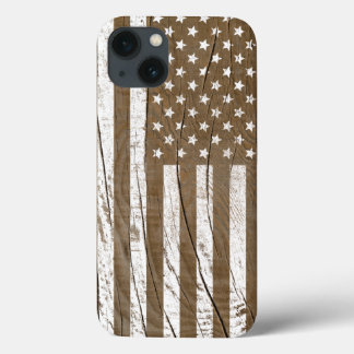 Wood Grain Grunge Amerikaanse vlag Case-Mate iPhone Case